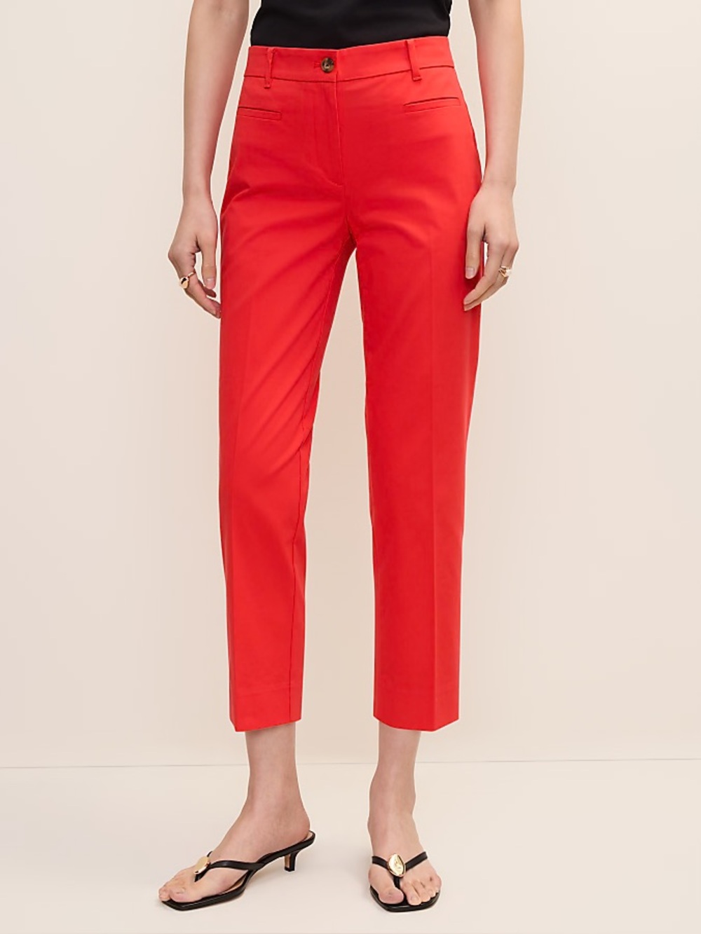 Ann Taylor The Cotton Crop Pant Curvy Fit in Aperol Red Sz 12 Cotton Classic